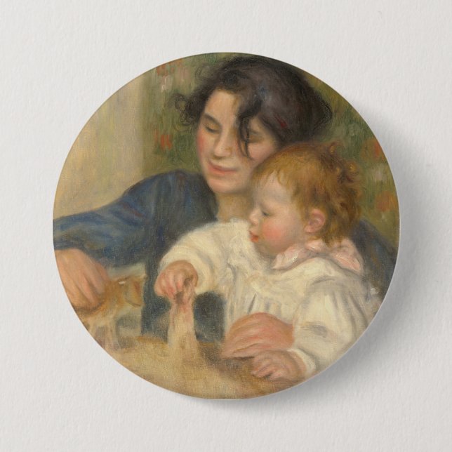 Gabrielle och Jean (från Pierre-Auguste Renoir) Knapp (Framsida)