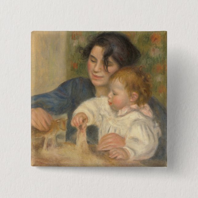 Gabrielle och Jean (från Pierre-Auguste Renoir) Knapp (Framsida)