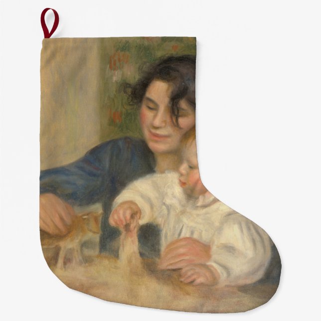 Gabrielle och Jean (från Pierre-Auguste Renoir) Stor Julstrumpa (Framsidan)