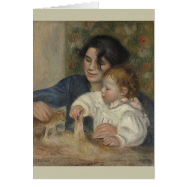 Gabrielle och Jean vid Pierre-Auguste Renoir Hälsningskort (Framsidan)