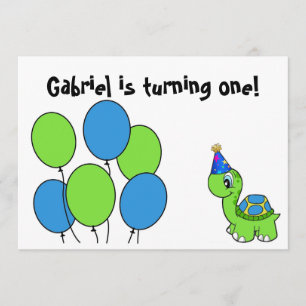 Gabriels 1st födelsedag inbjudningar
