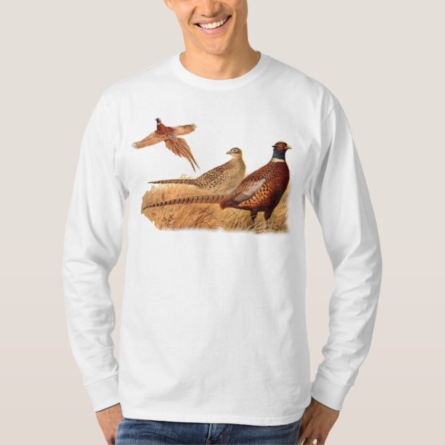Gäcka Pheasantfågeljakt Tee Shirt (Framsida)