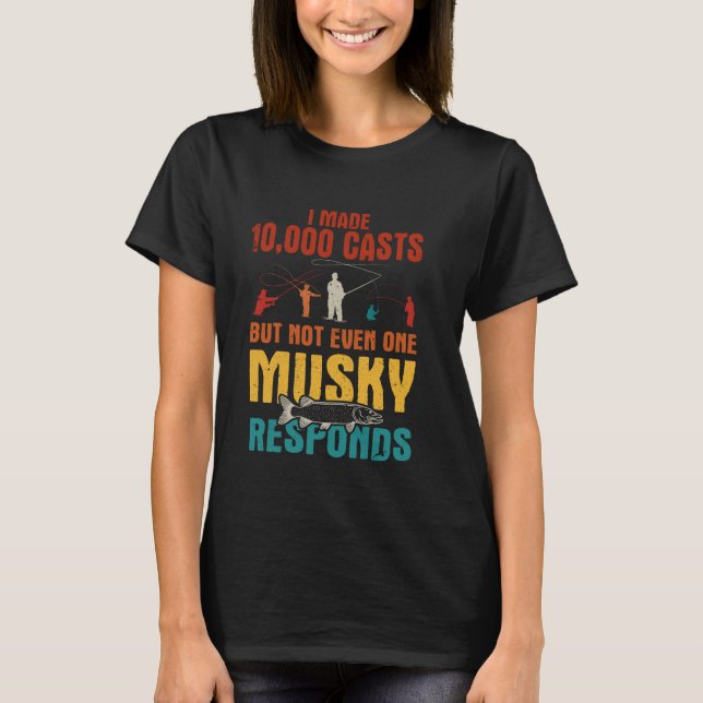Gädda Fiske Mukellunge Musky T Shirt (Framsida)