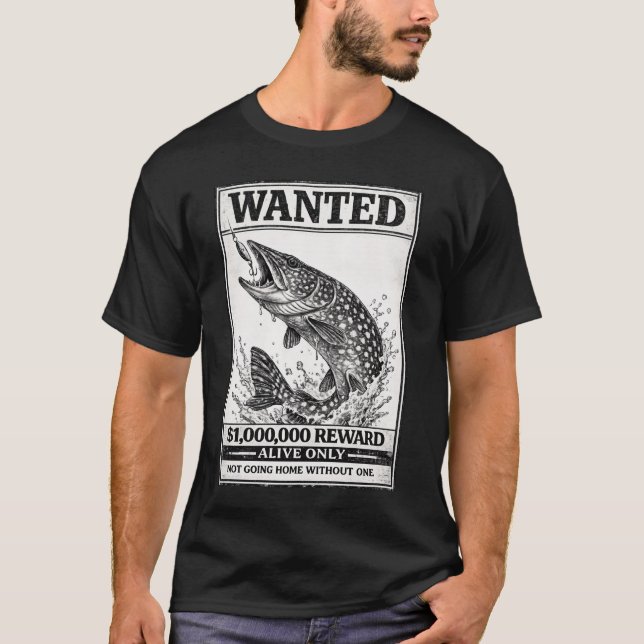 Gädda T-shirt present till fiskefanatiker  (Framsida)