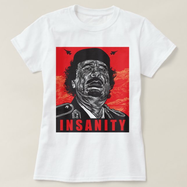 Gaddafi - sinnessjukdom tee (Design framsida)