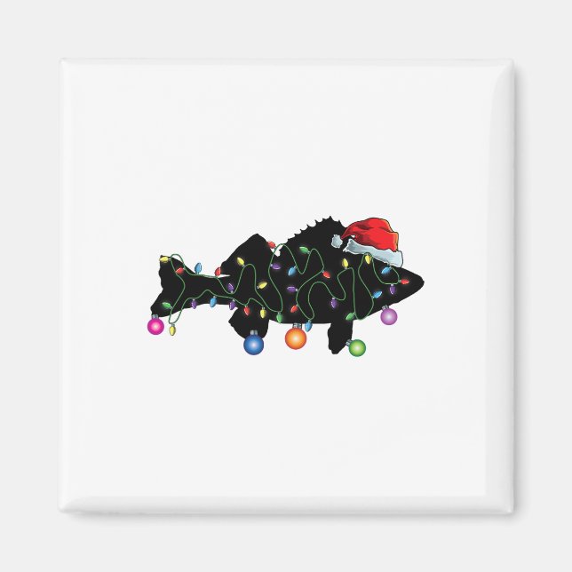 Gäddfiske Roliga julbelysningar Fisk Tomte  Magnet (Framsidan)