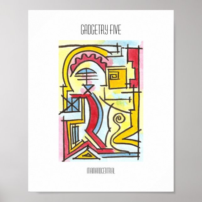 Gadgetry FemModern Bauhaus Geometric Watercolor Poster (Framsidan)