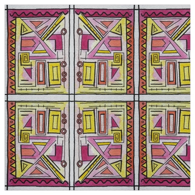 Gadgetry Six-Whimsical Geometric Mönster Tyg (Provkarta)
