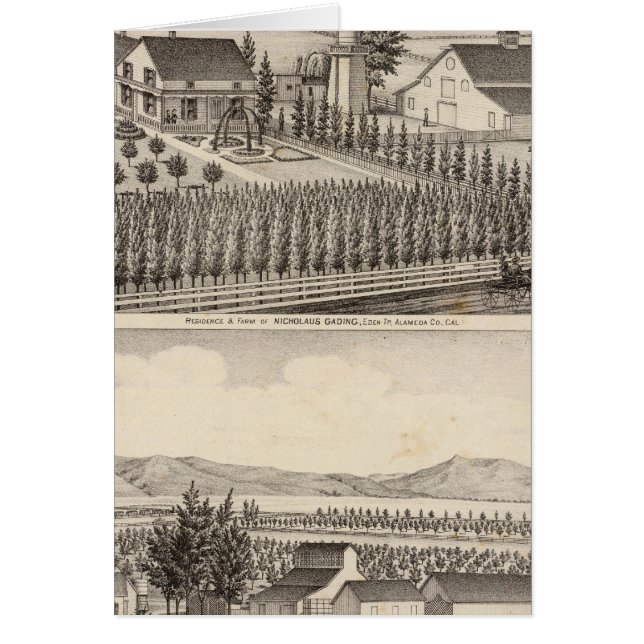 Gading, jessup-bostäder, gårdar hälsningskort (Framsidan)