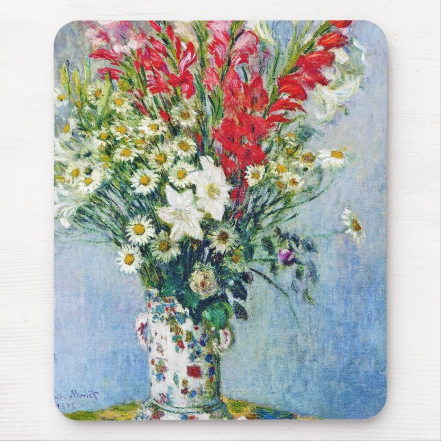 Gadiolas Lilies och Dasies Claude Monet Musmatta (Framsidan)