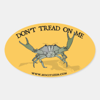 Gadsden Crab Oval Sticker Ovalt Klistermärke