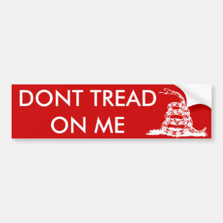 Gadsden_flag 11in vit Bumper2 på rött Bildekal