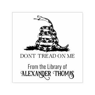 Gadsden Flag Don’t Tread on Me Biblioteksboknamn Självfärgande Stämpel