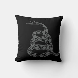 Gadsden Flag Don't Tread on Me Grå Kudde