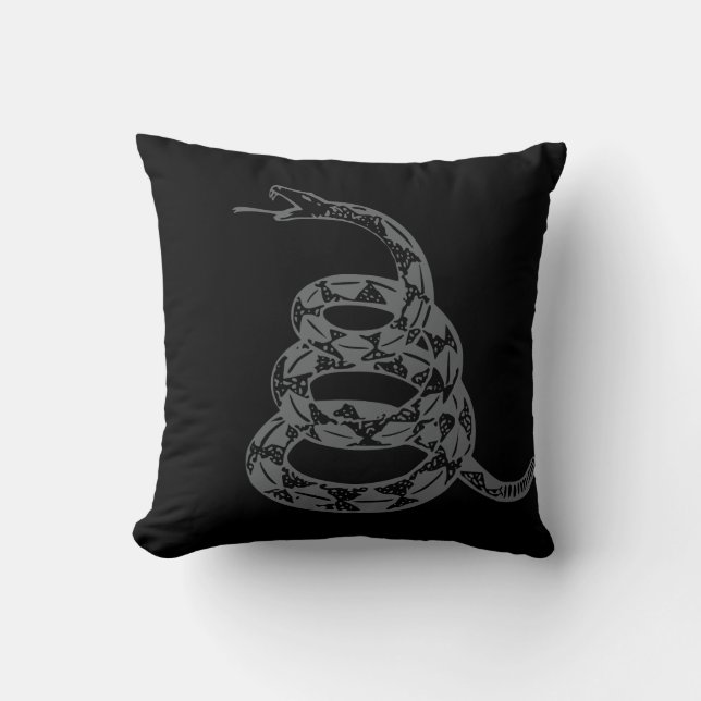 Gadsden Flag Don't Tread on Me Grå Kudde (Framsida)
