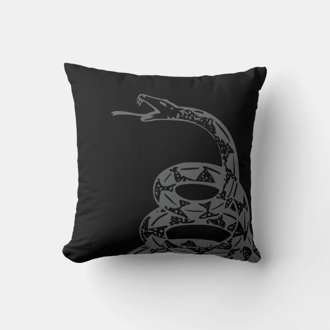 Gadsden Flag Don't Tread on Me Grå Kudde (Framsida)