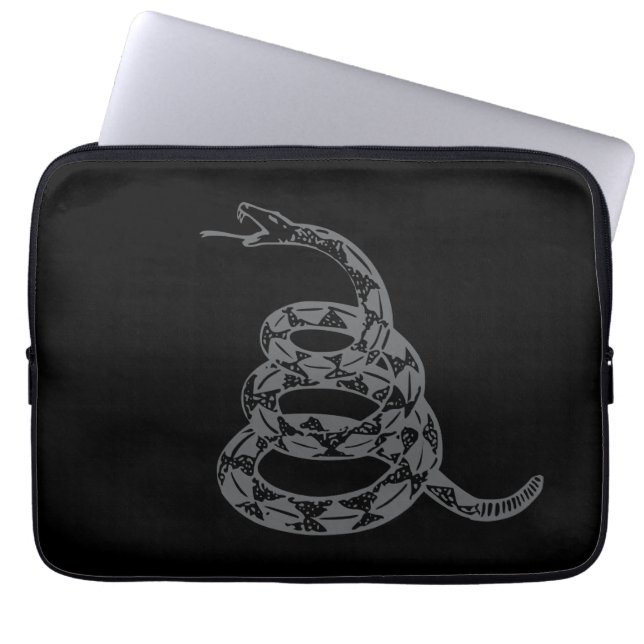 Gadsden Flag Don't Tread on Me Grå Laptop Fodral (Framsidan)