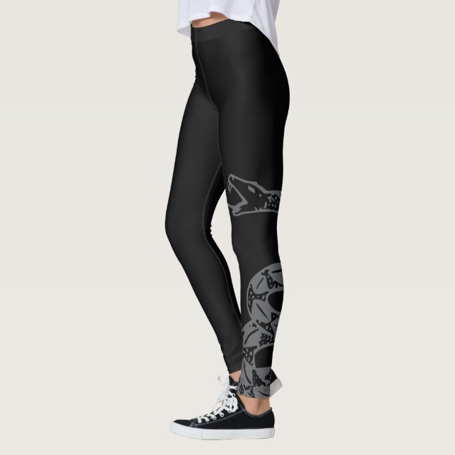 Gadsden Flag Don't Tread on Me Grå Leggings (Vänster)