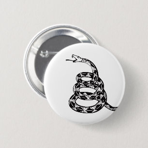 Gadsden Flag Don't Tread on Me Svart och Vitt Knapp