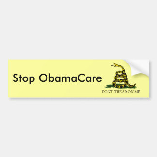 Gadsden_flag_White stopp ObamaCare Bildekal