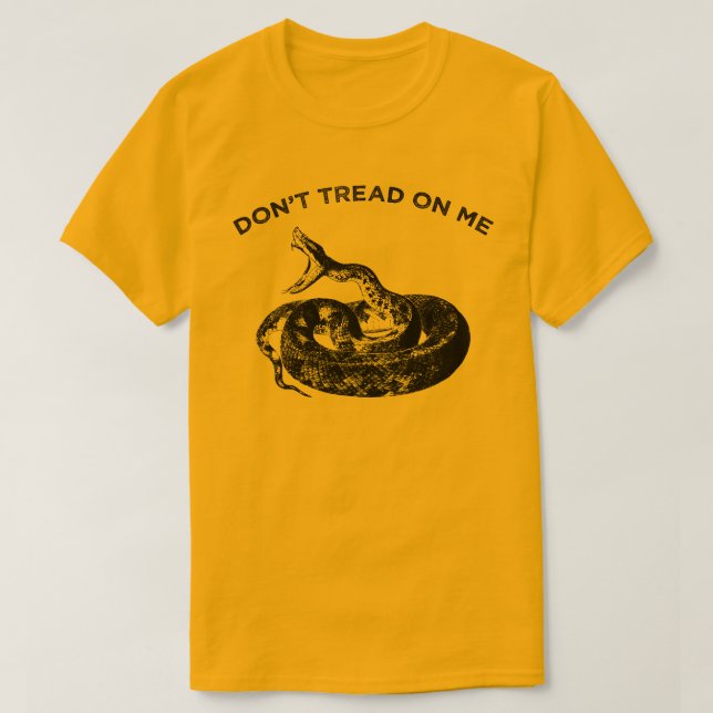 Gadsden flagga DONT GÅR PÅ MIG T Shirt (Design framsida)