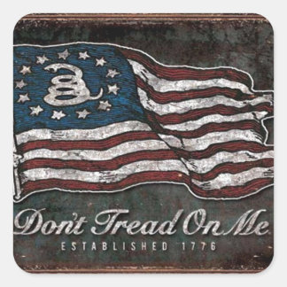 Gadsden Flagga - Frihet eller död Fyrkantigt Klistermärke