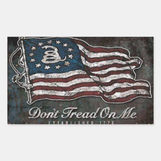 Gadsden flagga - frihet eller död rektangulärt klistermärke