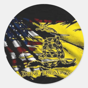 Gadsden Flagga - Frihet eller död Runt Klistermärke