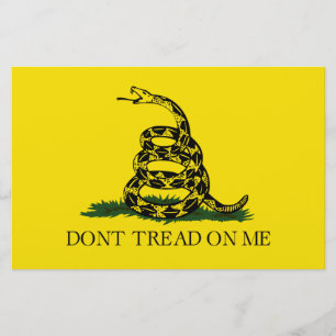 Gadsden Flagga (Gå inte på mig) (Snake Flagga) Brevpapper