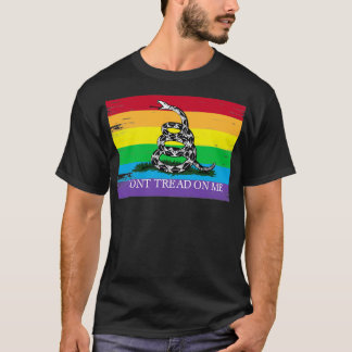 Gadsden flagga LGBT Donamp39t går på mig Libertari T Shirt