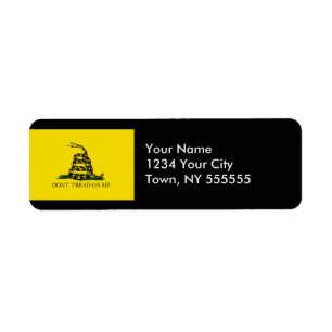 Gadsden flagga returadress etikett
