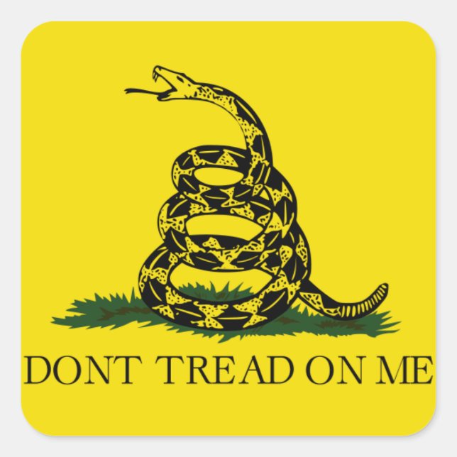 Gadsden flagga Sticker Fyrkantigt Klistermärke (Framsida)