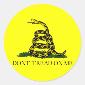 Gadsden flagga Sticker Runt Klistermärke
