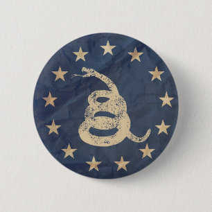 Gadsden och flagga för US 1776 Knapp