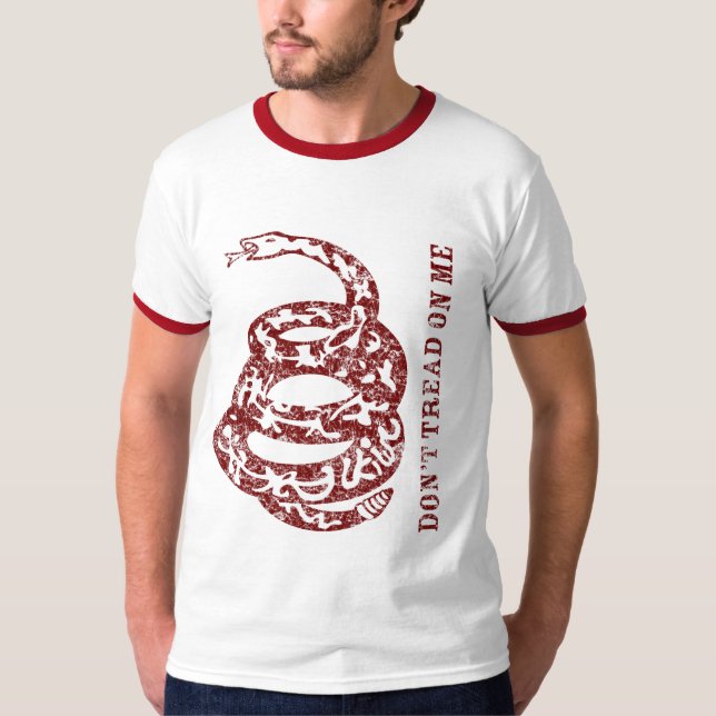 Gadsden röd T-tröja T Shirt (Framsida)