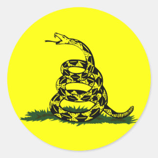 Gadsden Snake Sticker Runt Klistermärke