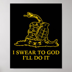 Gadsden Snek Orm Flagga Trampa Inte Parodi Granat Poster