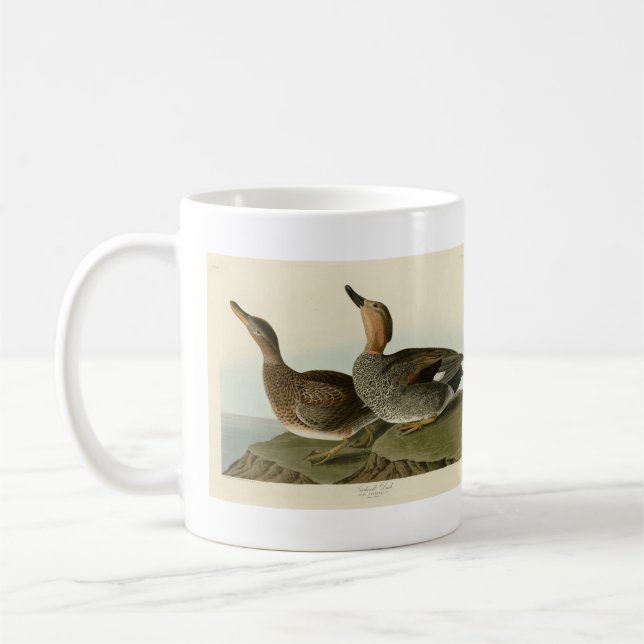 Gadwall Anka - John Audubon's Birds of America Kaffemugg (Vänster)