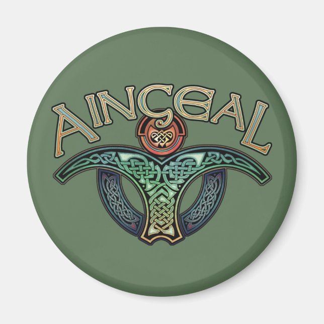 Gaeliska angel Round Magnet (Framsidan)