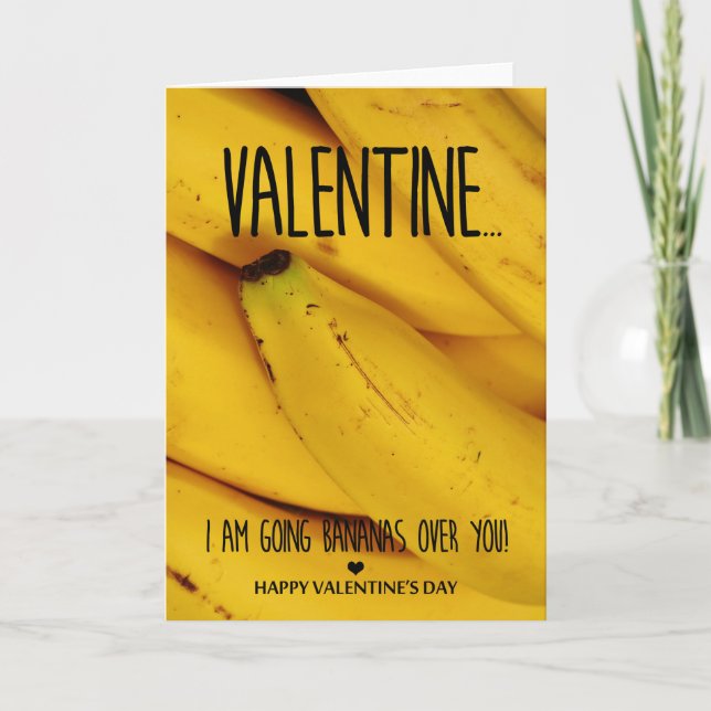 Gående bananer över dig valentin dag helgkort (Framsida)
