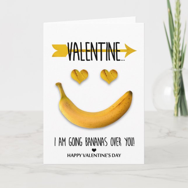 Gående bananer över dig valentin dag helgkort (Framsida)