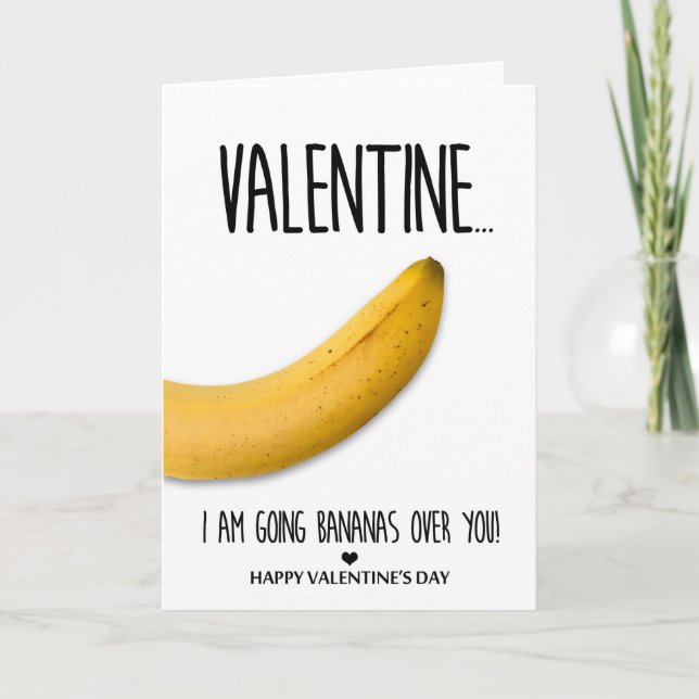 Gående bananer över dig valentin dag helgkort (Framsida)