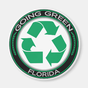 Gående grön återvinna Florida Magnet