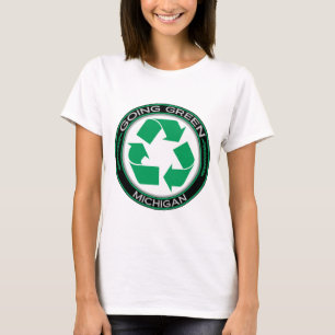 Gående grön återvinna Michigan T Shirt