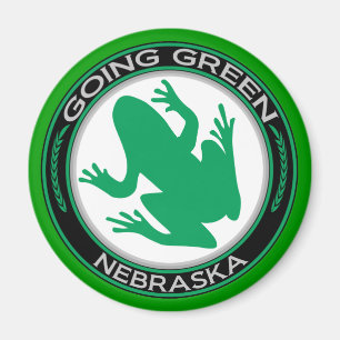 Gående grön Nebraska groda Magnet