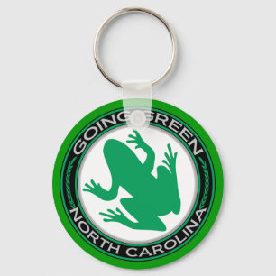 Gående grön North Carolina groda Nyckelring
