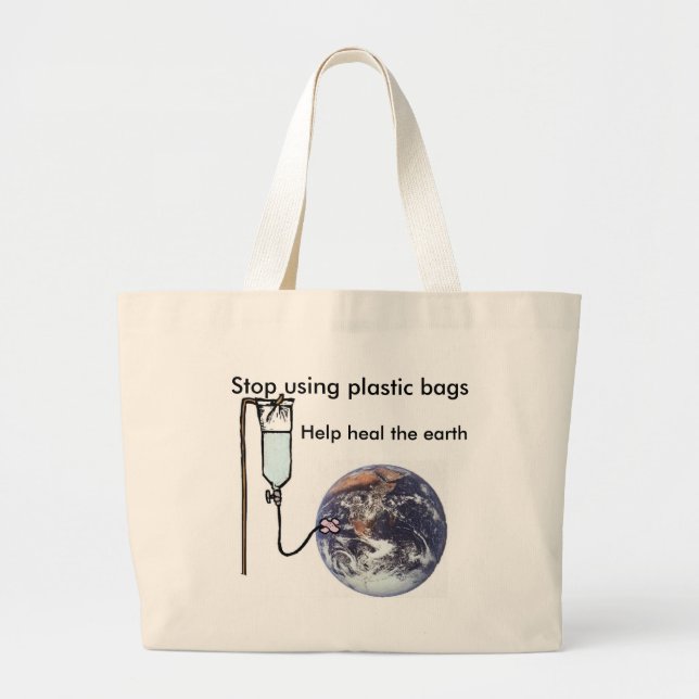 Gående grönt i livsmedelsbutiken hänger lös jumbo tygkasse (Framsidan)