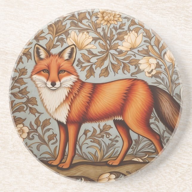 Gående räv William Morris-inspirerad  Underlägg (Framsidan)