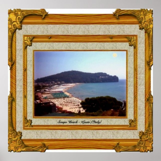 Gaeta Beach Vintage Frame Poster (Framsidan)