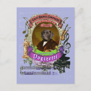 Gaetano Dogizetti Hund Animal Composer Donizetti Vykort